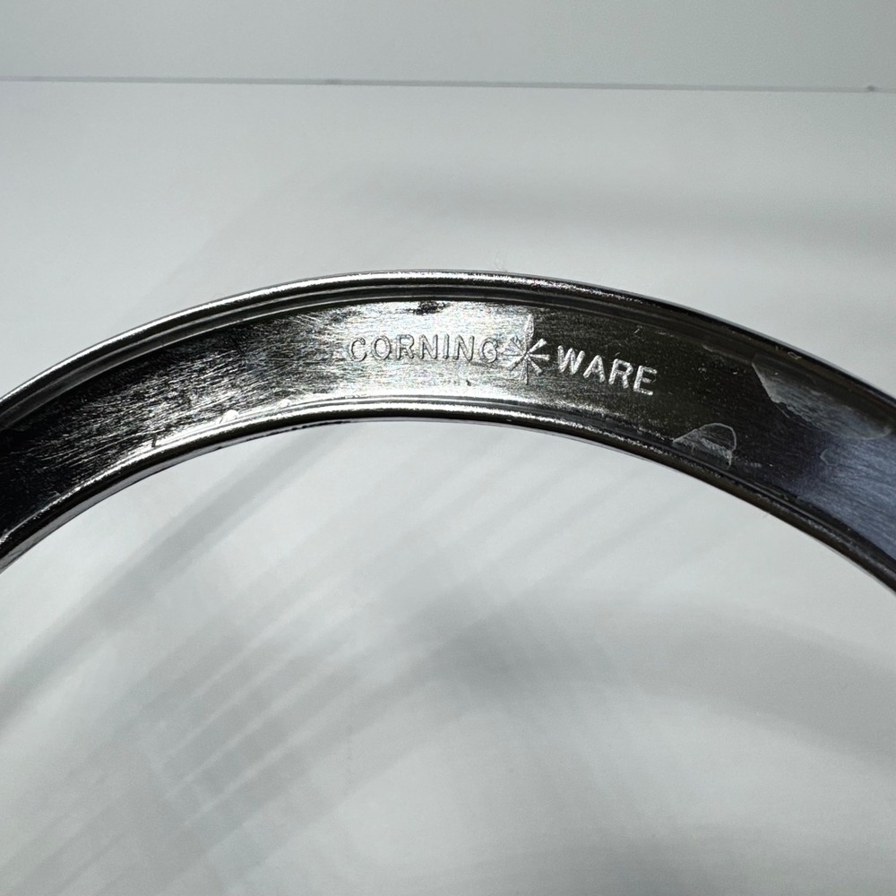 Corning Ware P-10-M-1 Vintage Chrome Casserole Trivet Cradle‎ 10 Inch Silver MCM - Picture 4 of 9